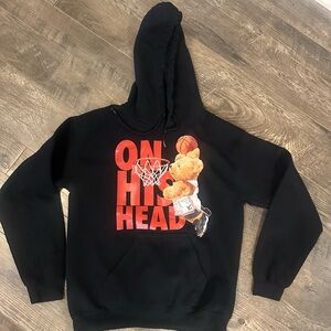 “On his Head” black hoodie